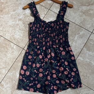 RVCA Tropical/Birds Sleeveless Cotton One Piece Romper (shorts) w/ side pockets